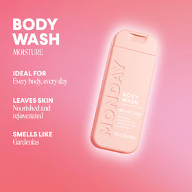 MONDAY HAIRCARE creamy body wash texture close-up showing hydrating formula benefit