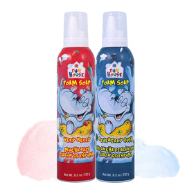 Moneysworth & Best front packaging showing colorful foam cans and playful design, invites fun baths