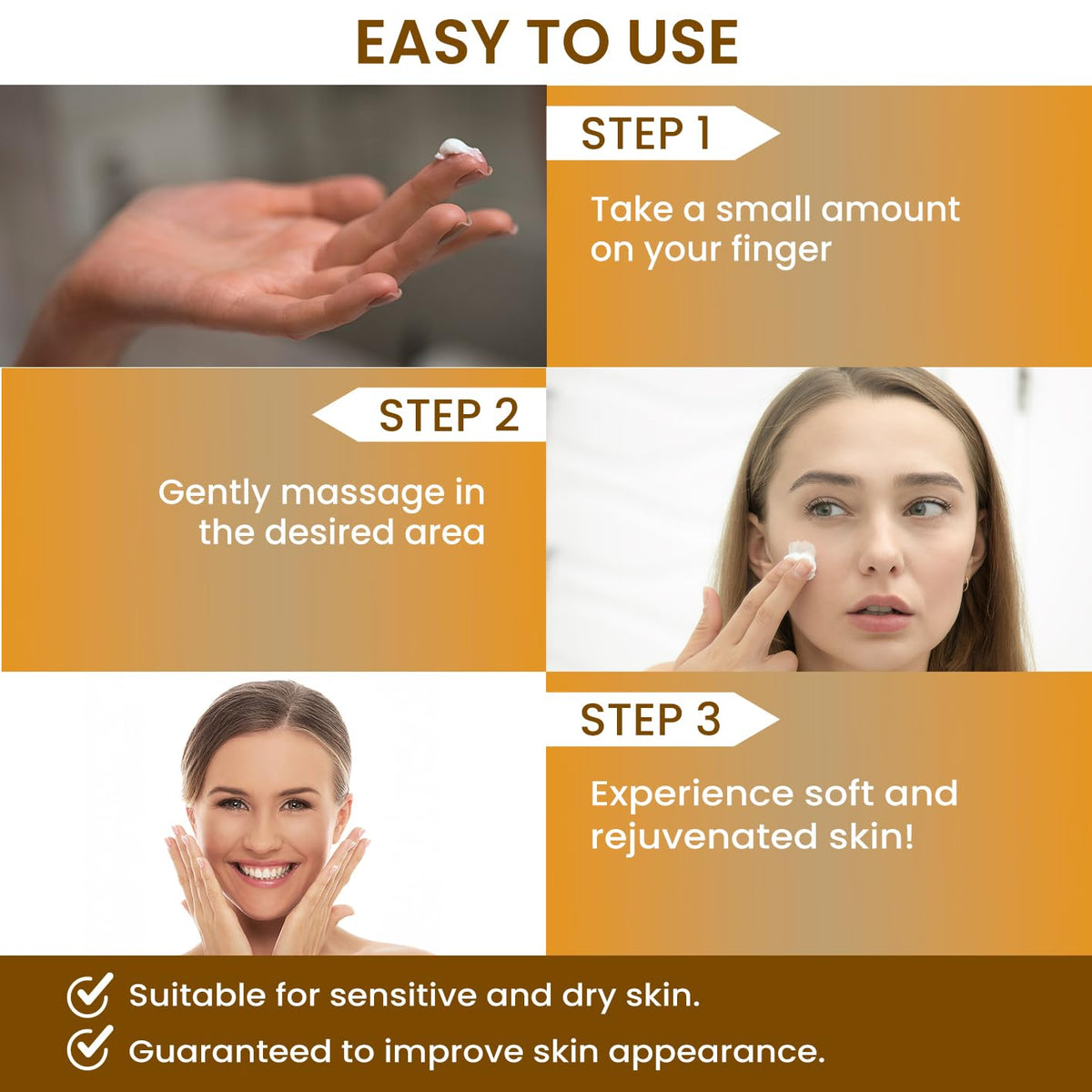 MONIER application on face using fingertip to lock in moisture