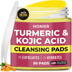 MONIER front packaging showing turmeric kojic pads and calming benefits