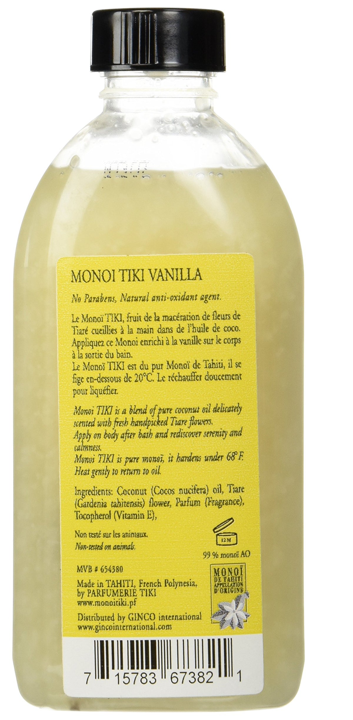 Monoi Tiare Tahiti oil pour close-up highlighting silky texture and moisturizing effect