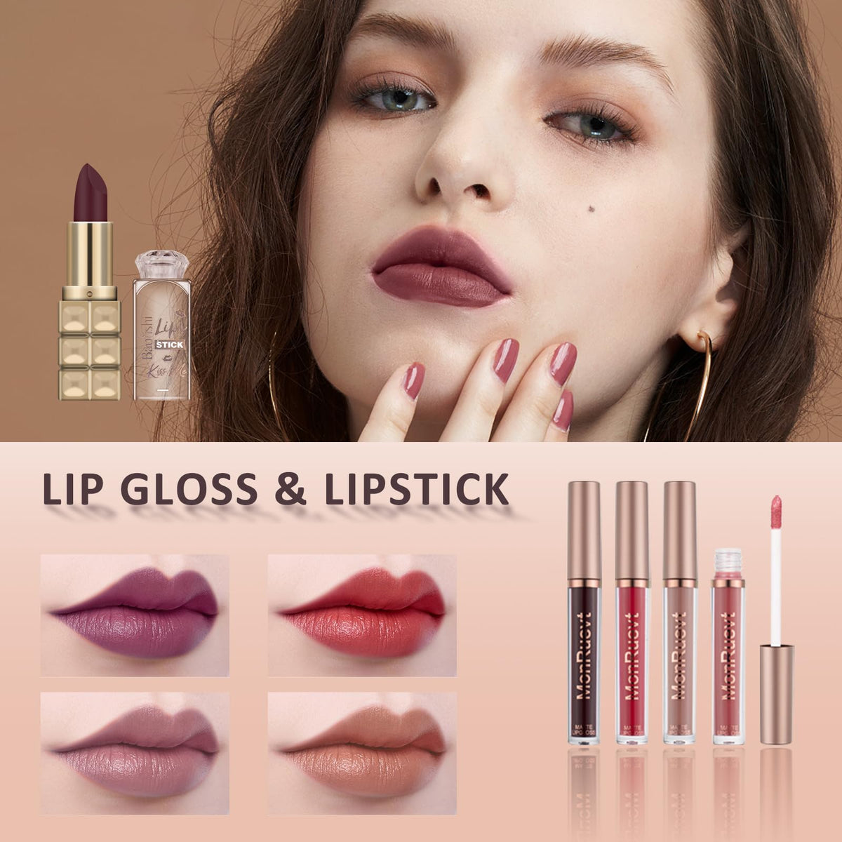 MONRUEVT brushes and tools layout highlighting included applicators for precision