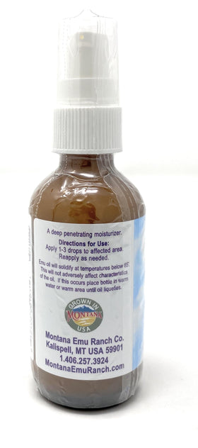 Montana Emu Ranch emu oil dropper texture emphasizing smooth absorbency