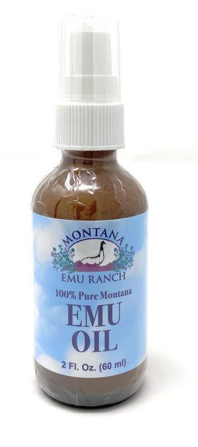 Montana Emu Ranch bottle on bathroom shelf showing clean skincare routine
