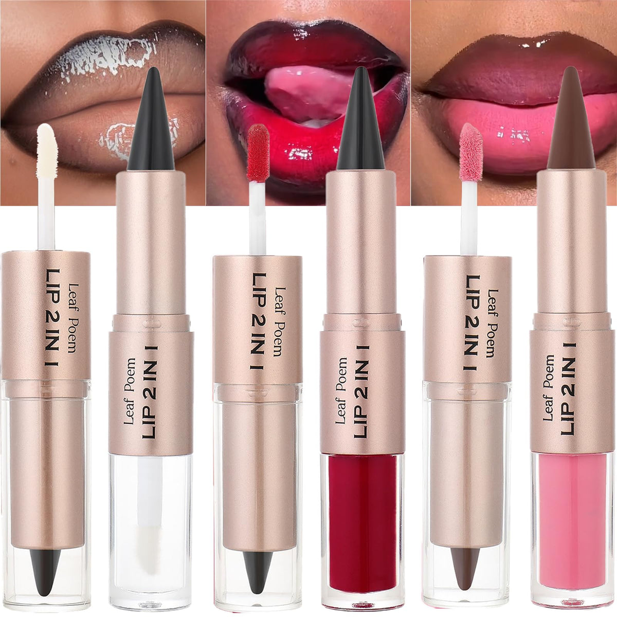 MooGlamor front packaging showing three dual-ended lip sticks and clear benefits