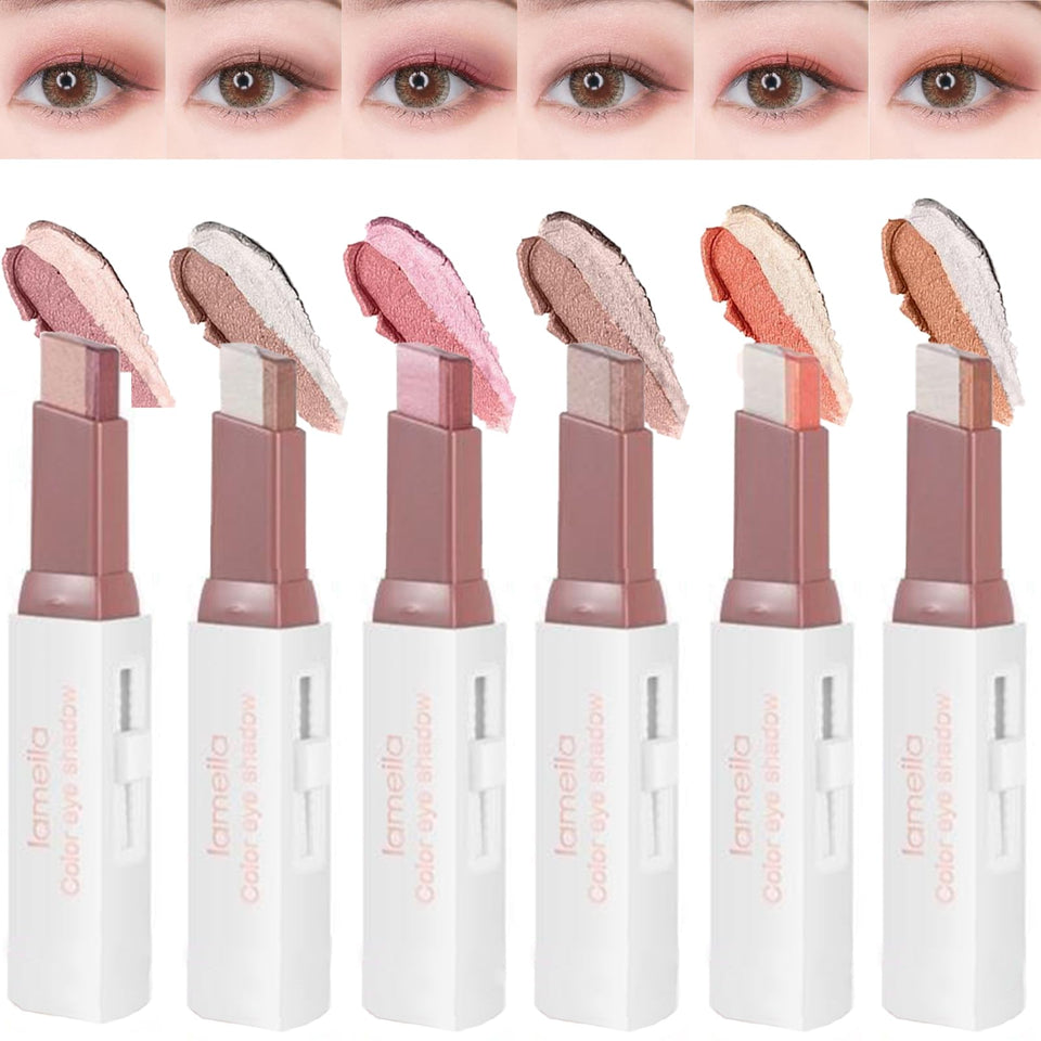 MooGlamor front packaging showing six two-color shimmer sticks and benefits