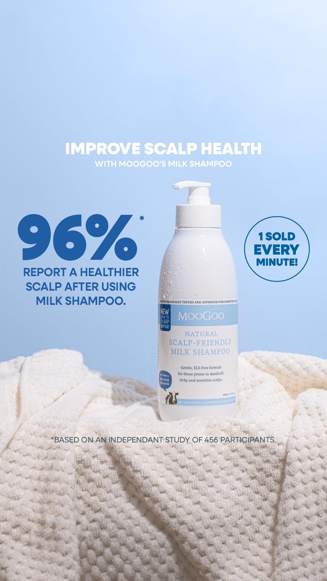 MooGoo label close-up highlighting sulfate-free and paraben-free benefits