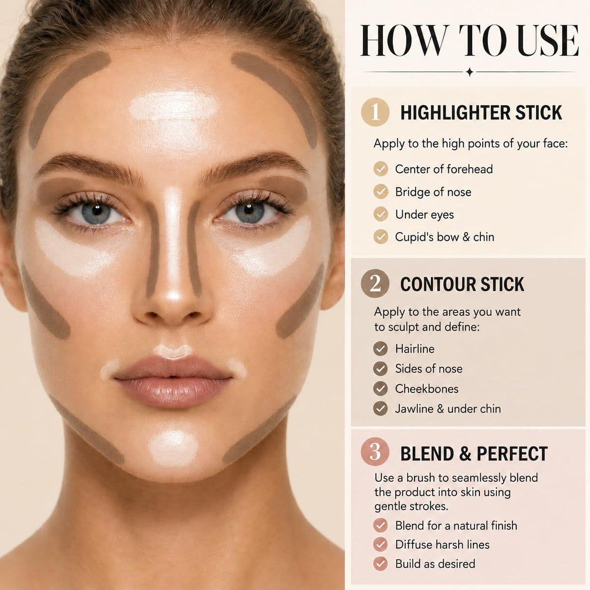MOOMARTO application on cheek demonstrating natural sculpting benefit