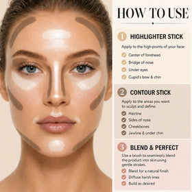 MOOMARTO application on cheek demonstrating natural sculpting benefit