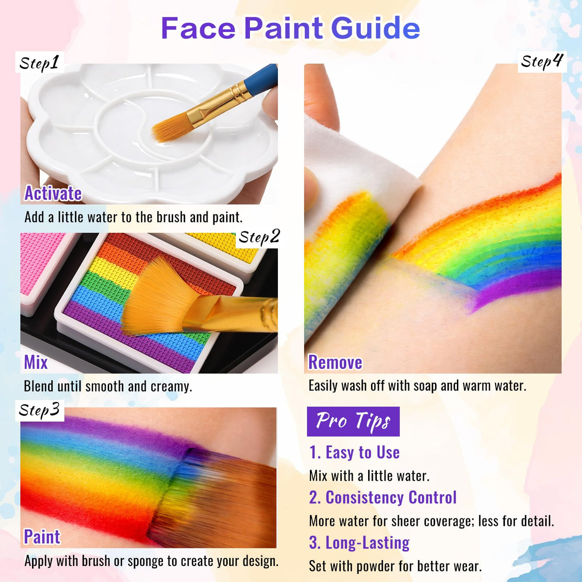 MOOMARTO application demo on child showing easy, playful face art
