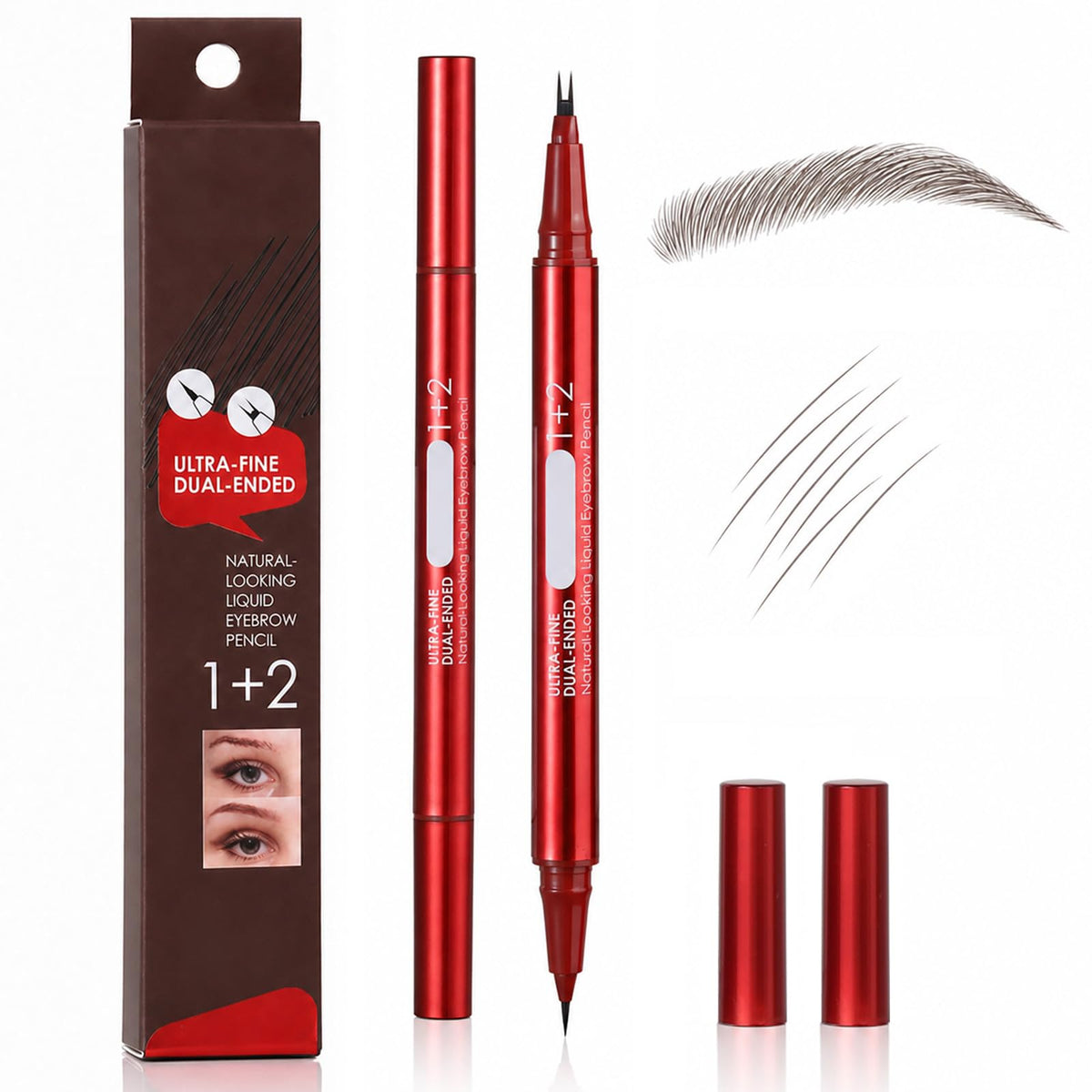 MOOMARTO pen front packaging showing soft black color and dual tips for quick application