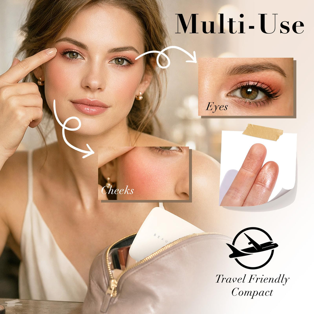 MOOMARTO palette inside a makeup bag shows convenience and on-the-go use