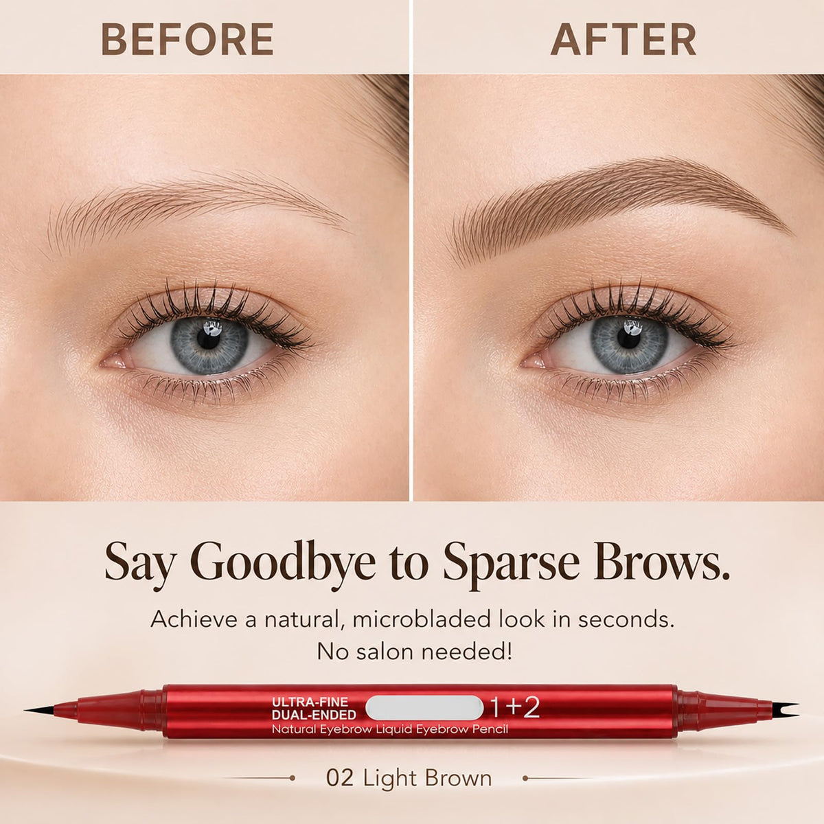 MOOMARTO light brown shade swatch on arm shows natural blending with fair hair