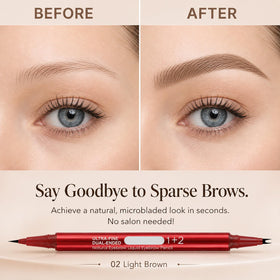 MOOMARTO light brown shade swatch on arm shows natural blending with fair hair