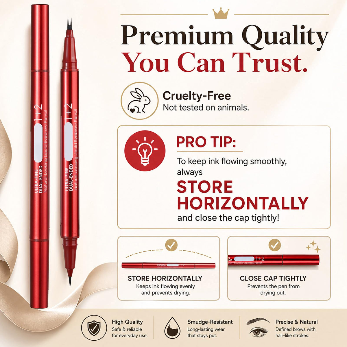 MOOMARTO fine single tip detail for precise tail and arch shaping benefit