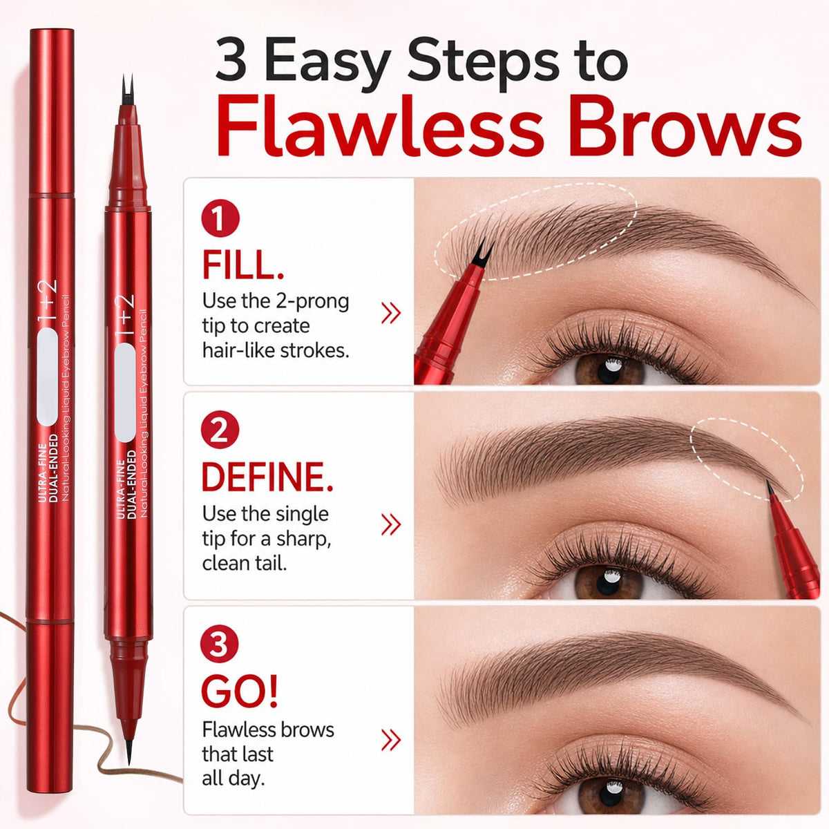MOOMARTO single tip detail highlighting fine point for precise arch and tail definition