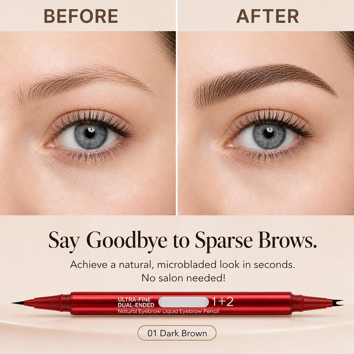 MOOMARTO swatch showing hair-like stroke texture and rich dark brown pigment