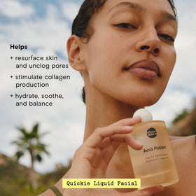 Moon Juice Acid Potion texture close-up on fingertip, highlights lightweight liquid feel