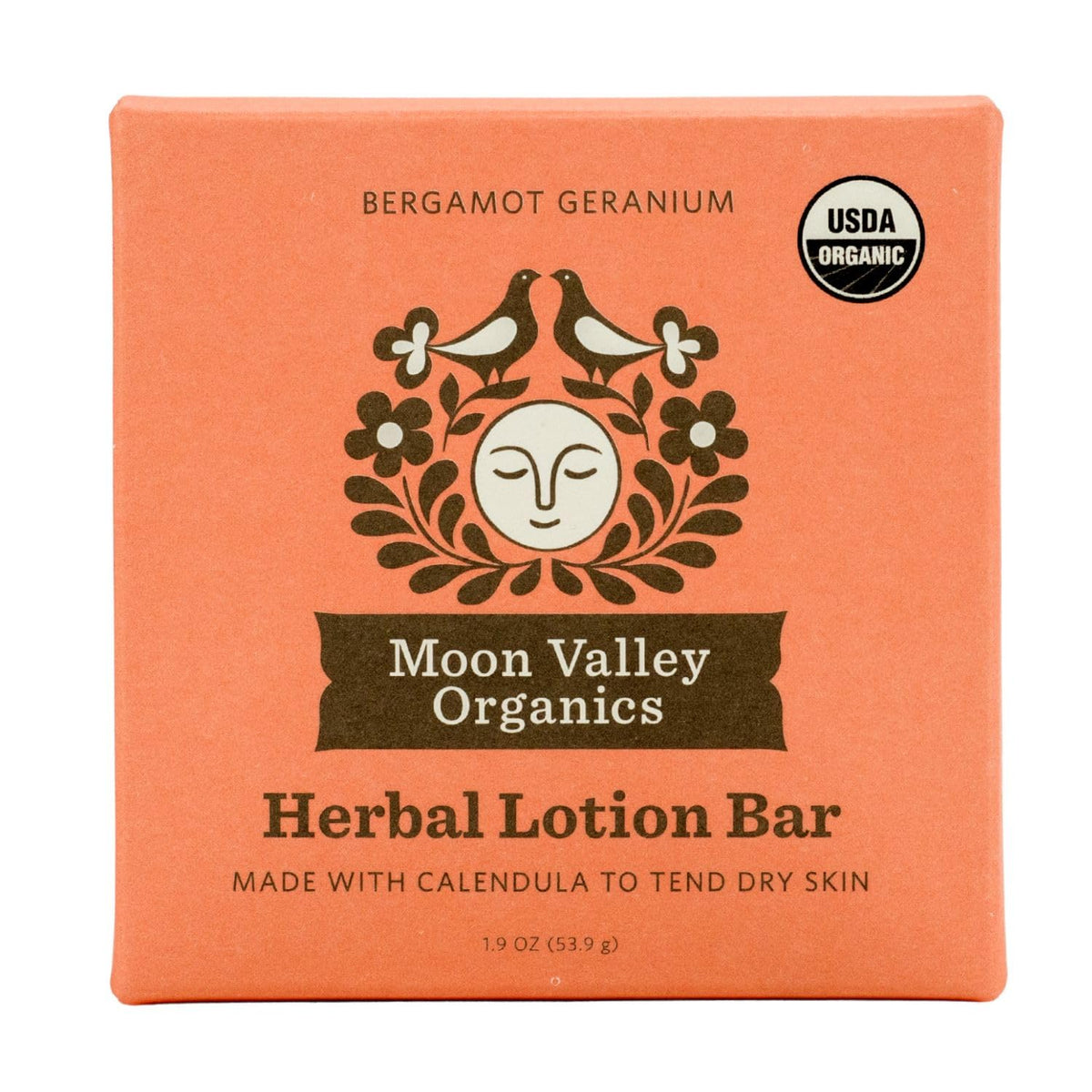 Moon Valley Organics moon melt front packaging showing label and scent