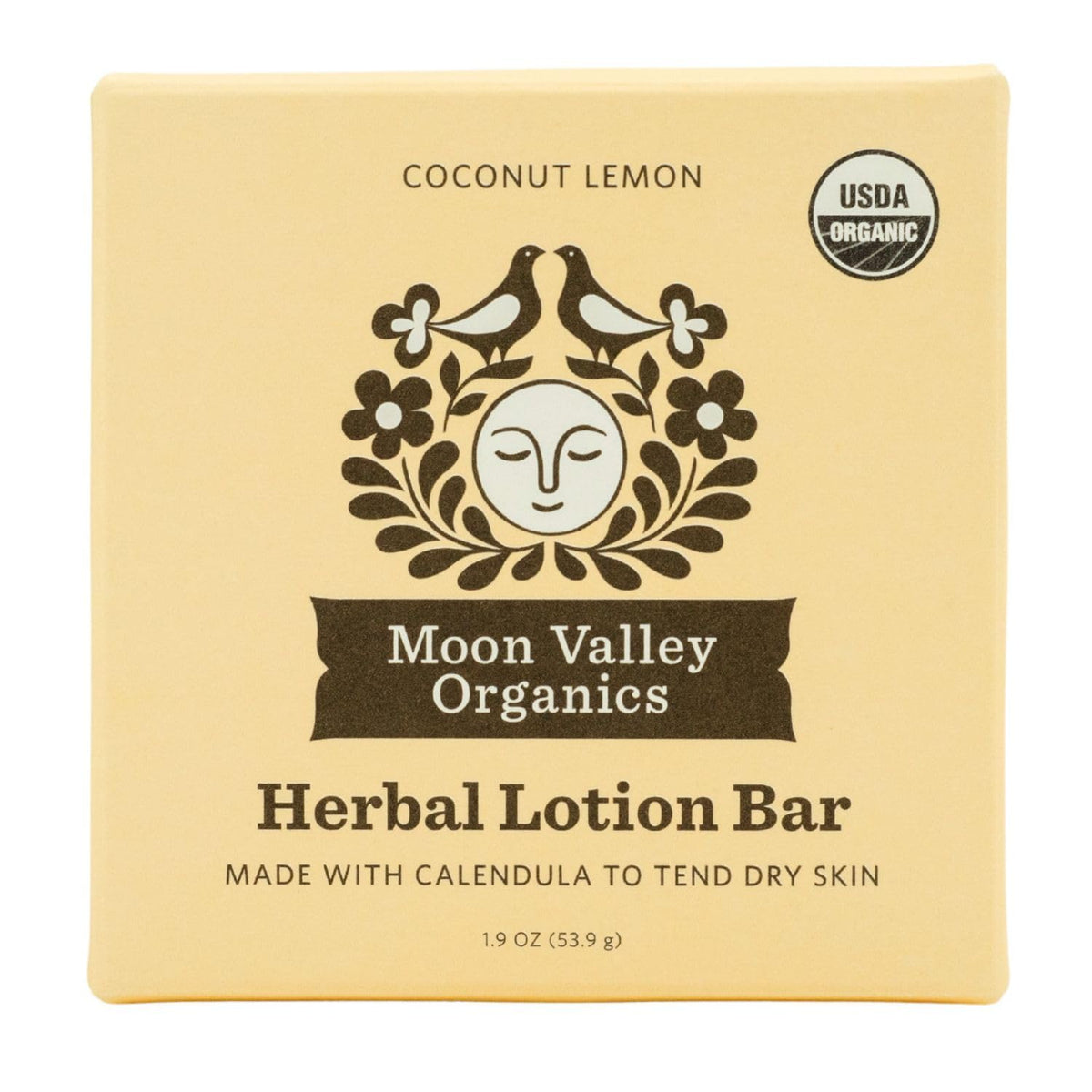 Moon Valley Organics Moon Melt front packaging showing product and label, easy identification benefit
