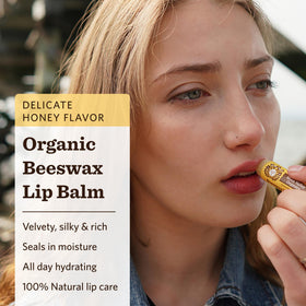 Moon Valley Organics open tube close-up showing balm texture and smooth application benefit