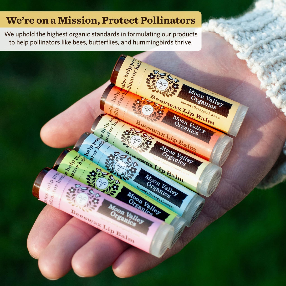 Moon Valley Organics packaging with recycling labels highlighting eco-friendly benefit
