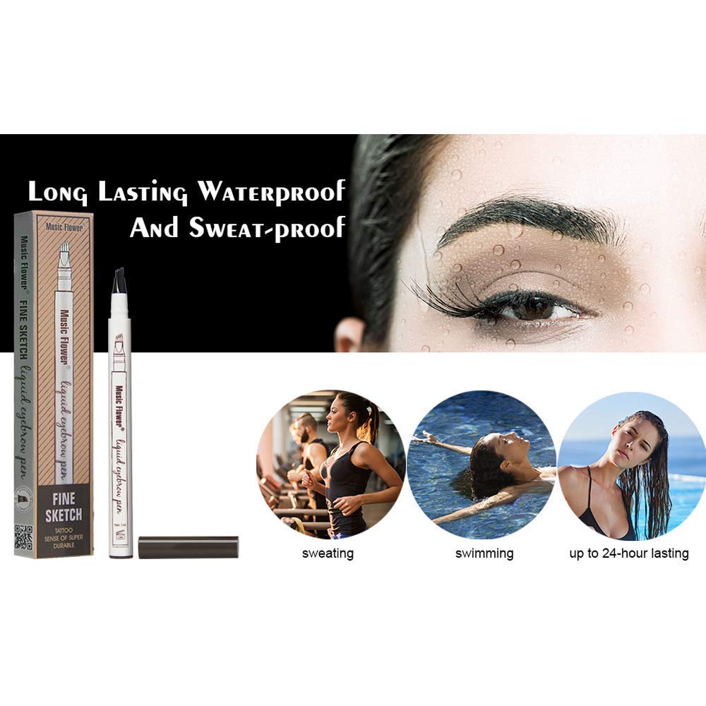 MoonKong before and after brow filling showing natural definition