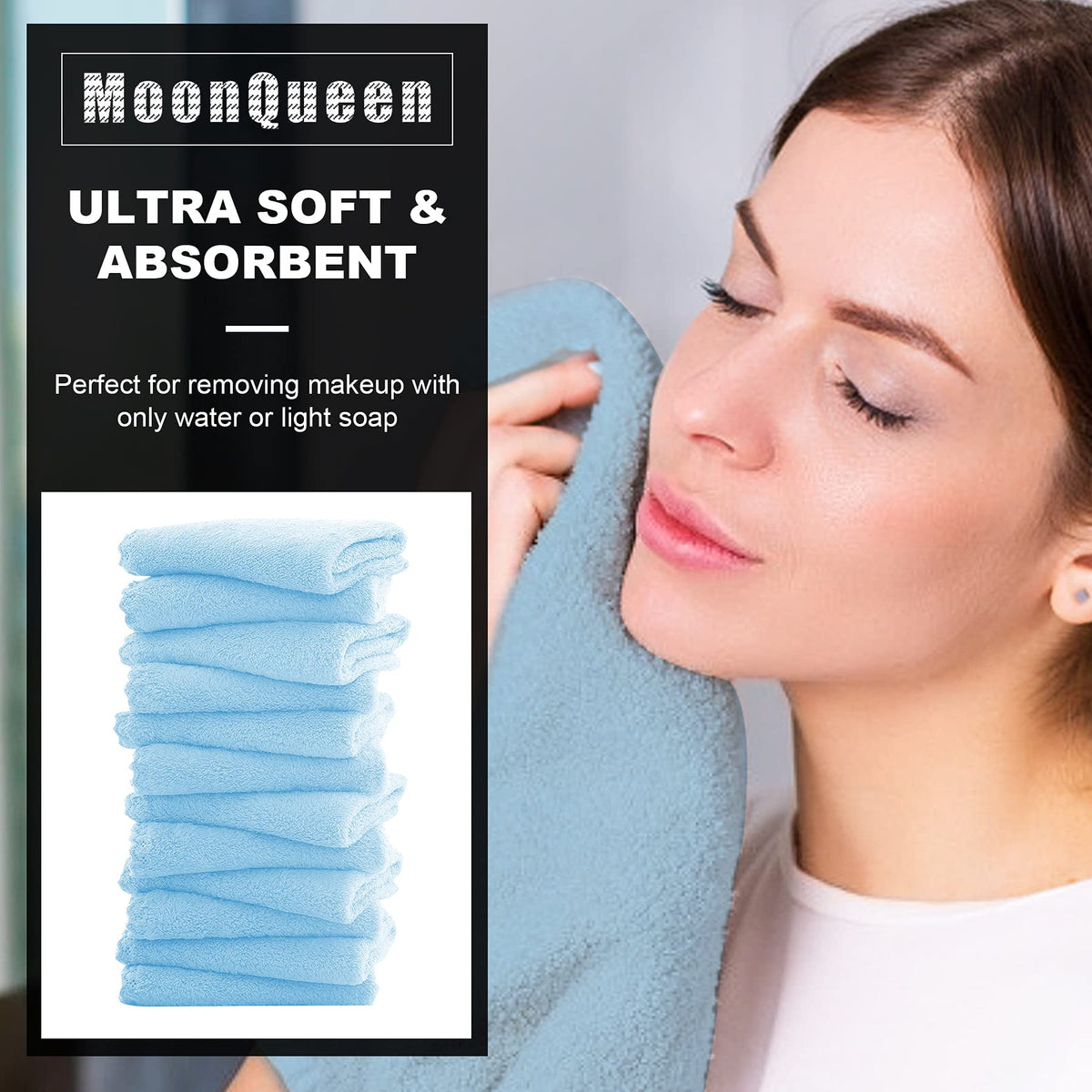 MOONQUEEN close-up microfiber texture showing fine fibers for deeper removal