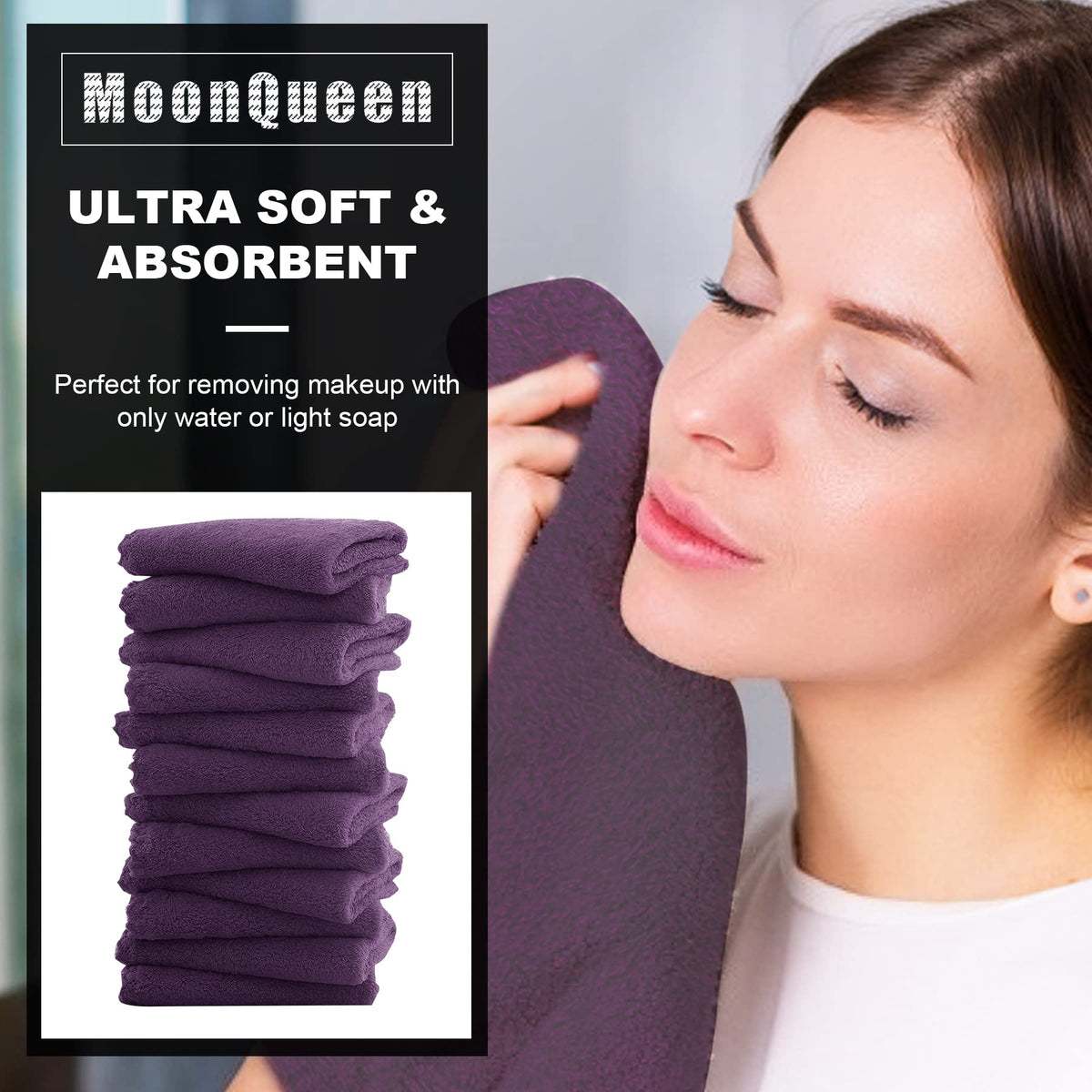 MOONQUEEN close-up of microfiber texture highlighting gentle exfoliation
