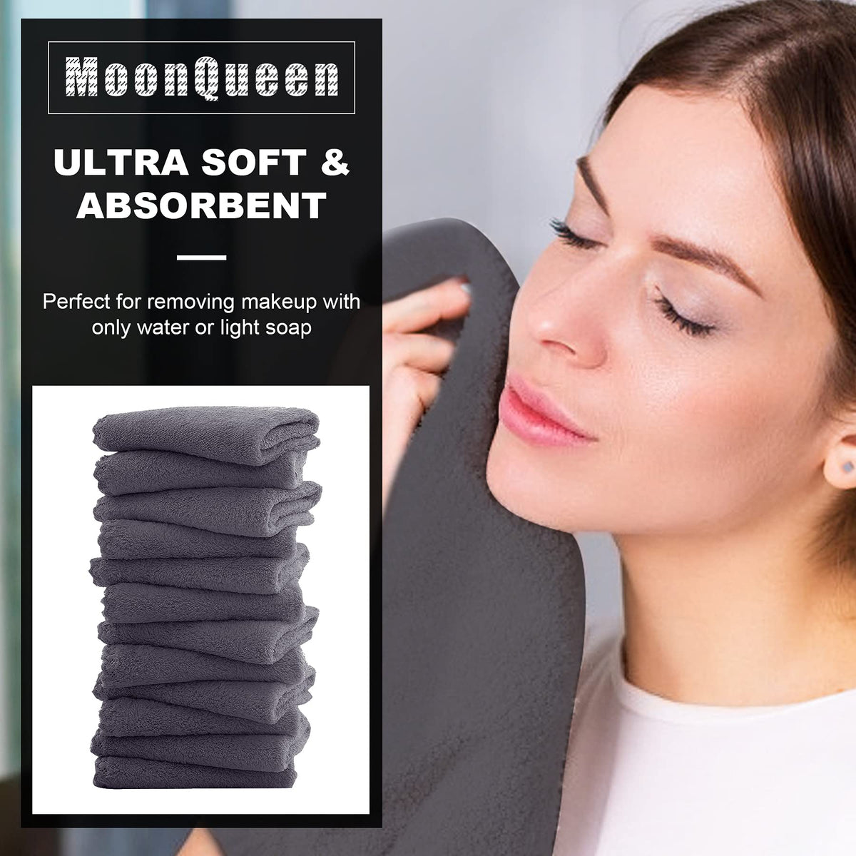 MOONQUEEN close-up of microfiber weave highlighting soft texture and deep cleaning