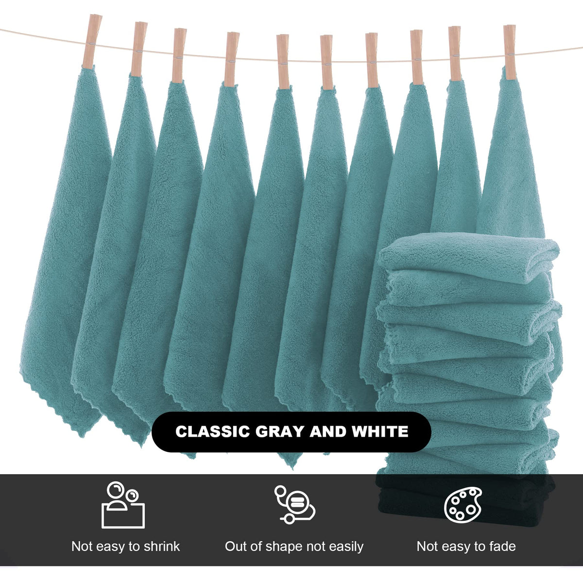 MOONQUEEN cloth held in hand to show size and soft texture, easy handling