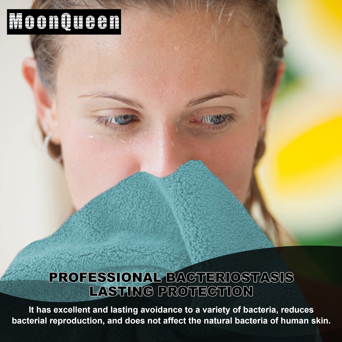 MOONQUEEN cloths drying on rack showing quick-dry performance and freshness