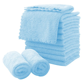 MOONQUEEN front pack of twelve aquamarine cloths showing quantity and color benefit