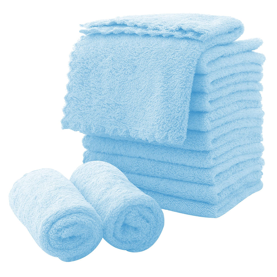 MOONQUEEN front pack of twelve aquamarine cloths showing quantity and color benefit