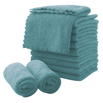 MOONQUEEN 12-pack front view showing teal cloths and neat packaging, convenient set
