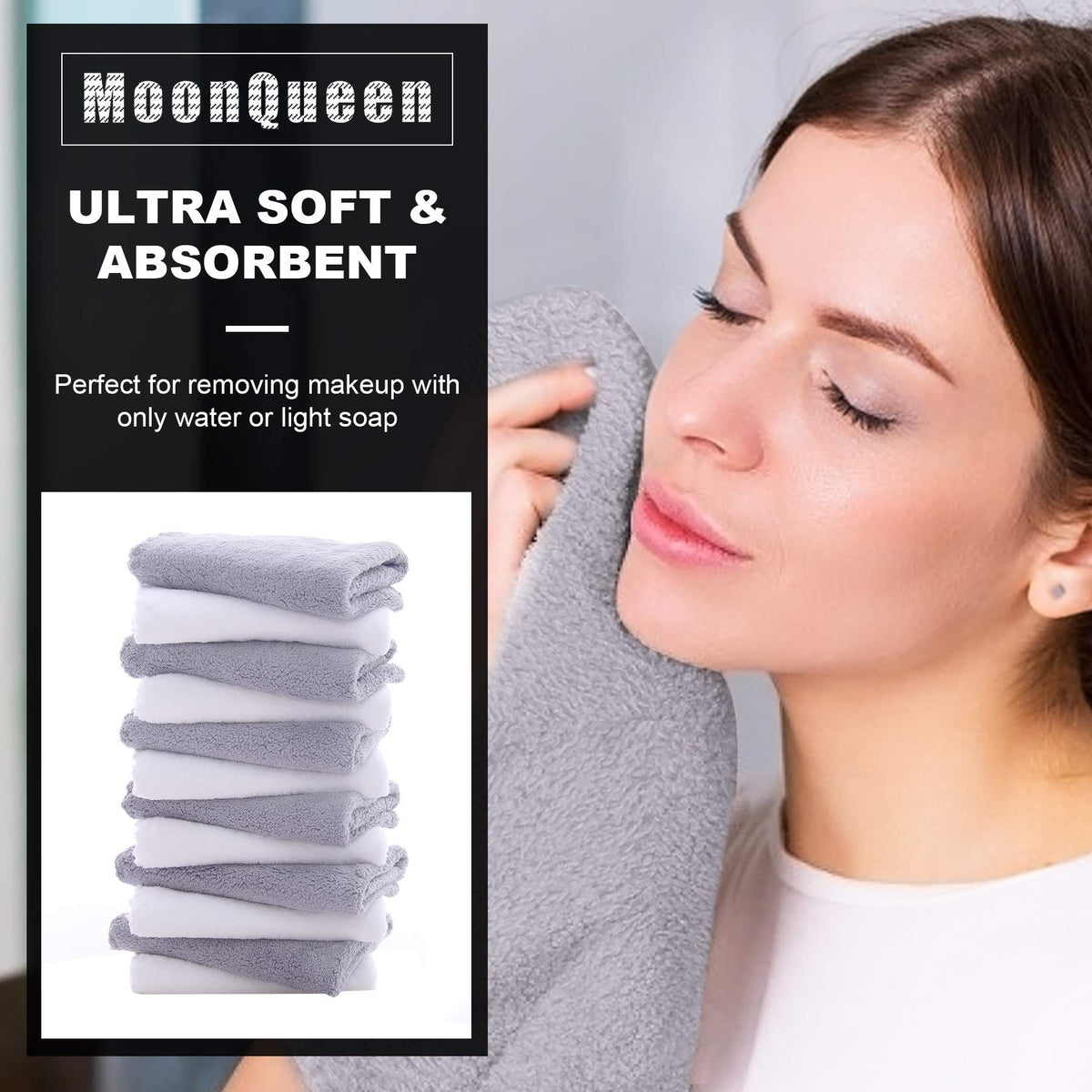 MOONQUEEN close-up of microfiber texture for gentle exfoliation