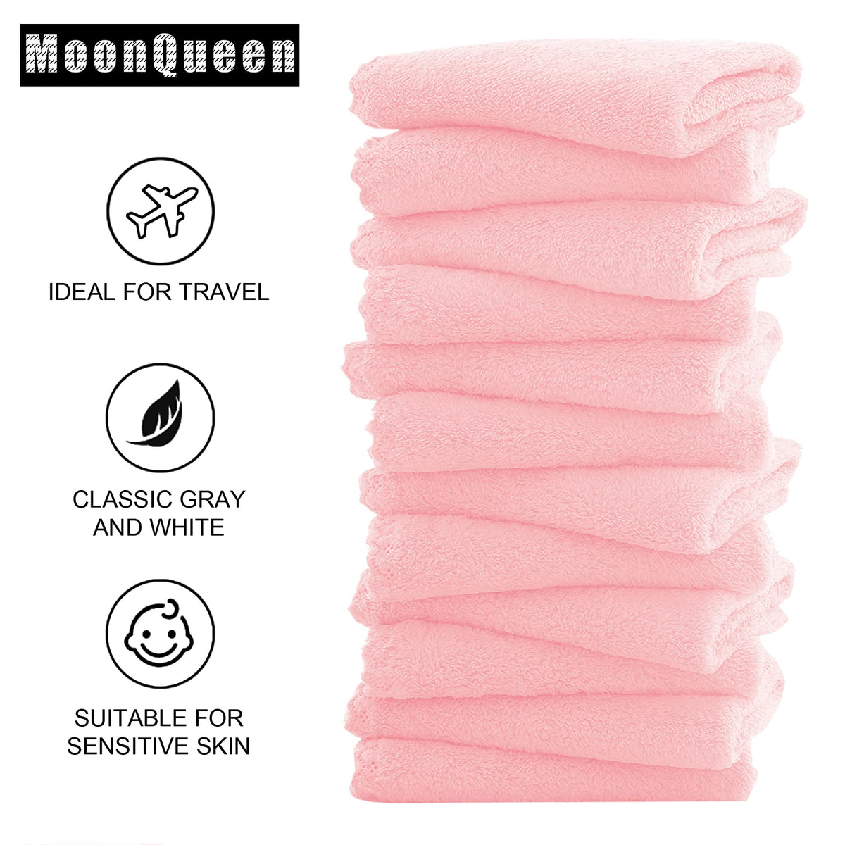 MOONQUEEN washcloth removing makeup with water for cleaner skin