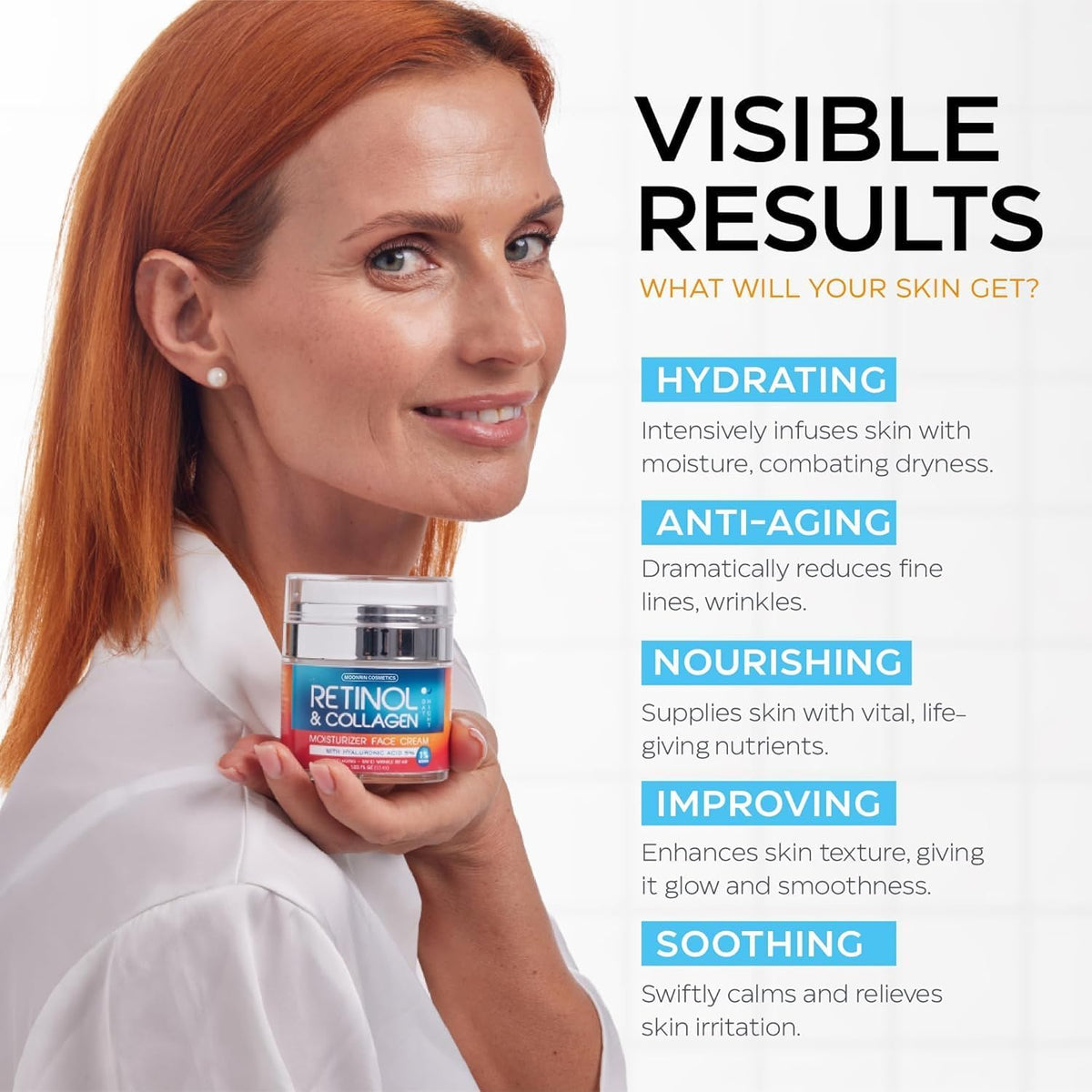 MOONRIN COSMETICS day cream and jar arrangement demonstrating quick absorption