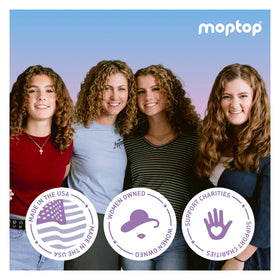 MopTop before and after photos showing reduced frizz and improved softness