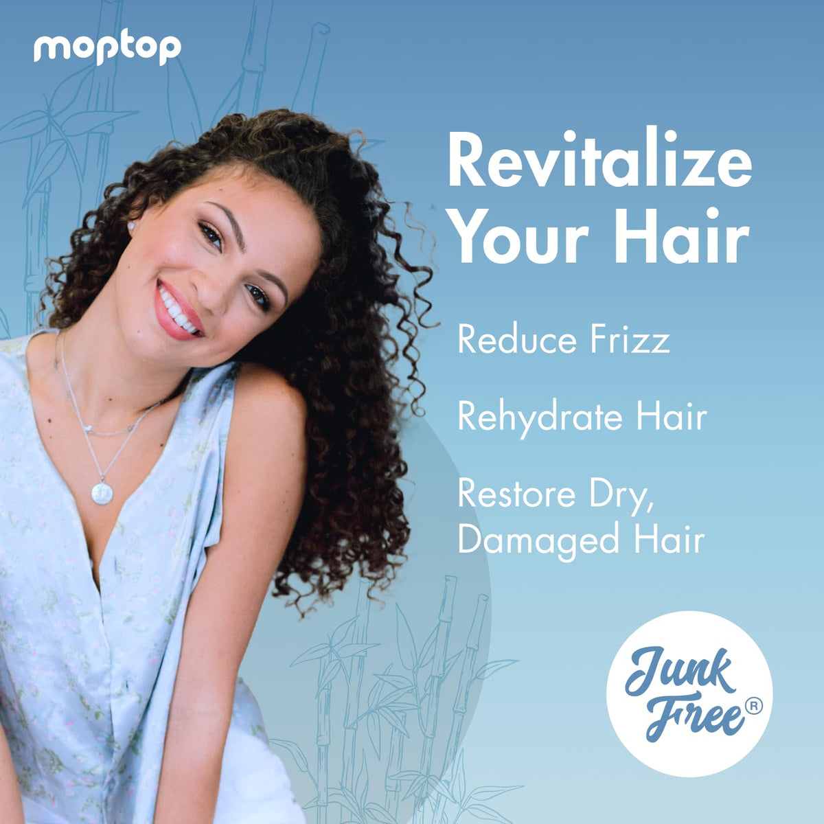 MopTop creamy conditioner texture demonstrating smooth slip and detangling