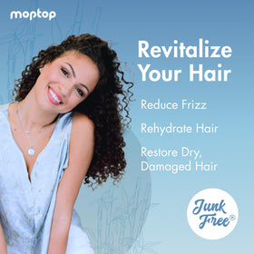 MopTop creamy conditioner texture demonstrating smooth slip and detangling