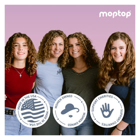 Smiling user with defined curls after MopTop, natural movement and shine
