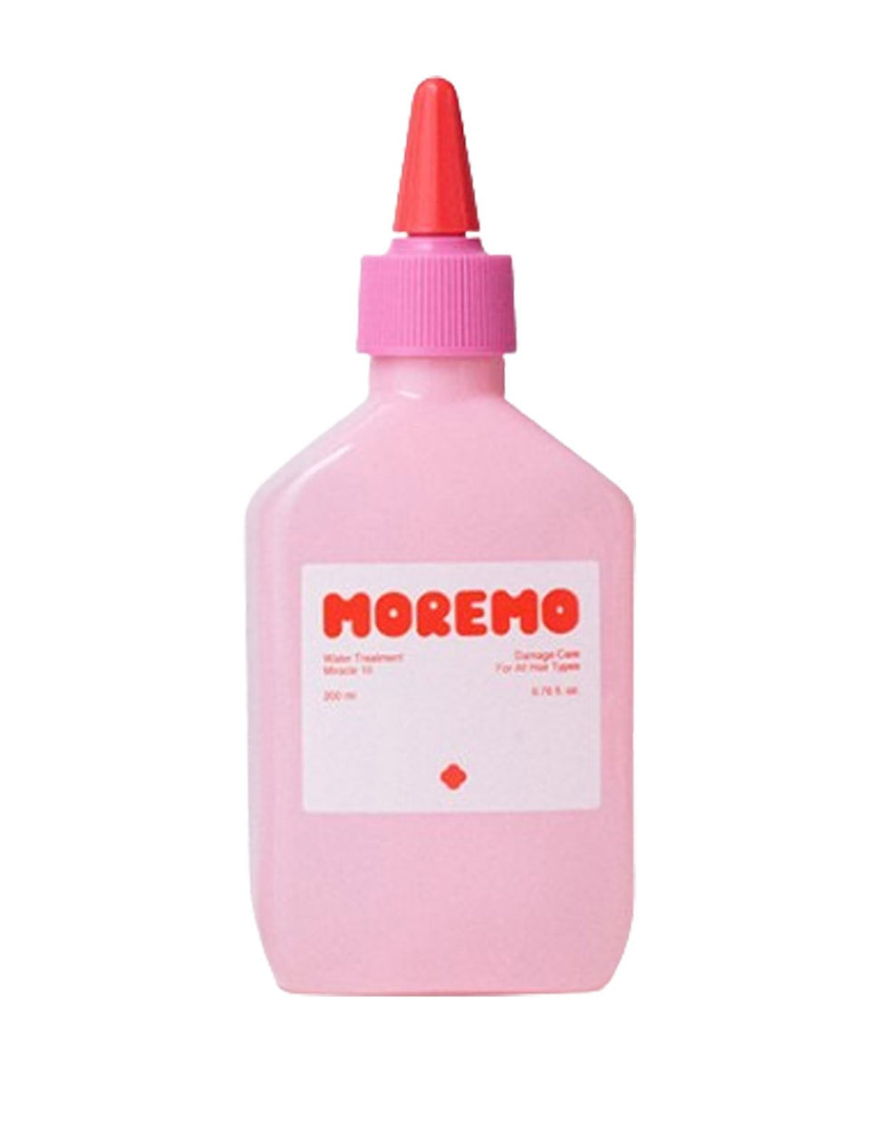 MOREMO front bottle view showing compact 200ml size and product benefit