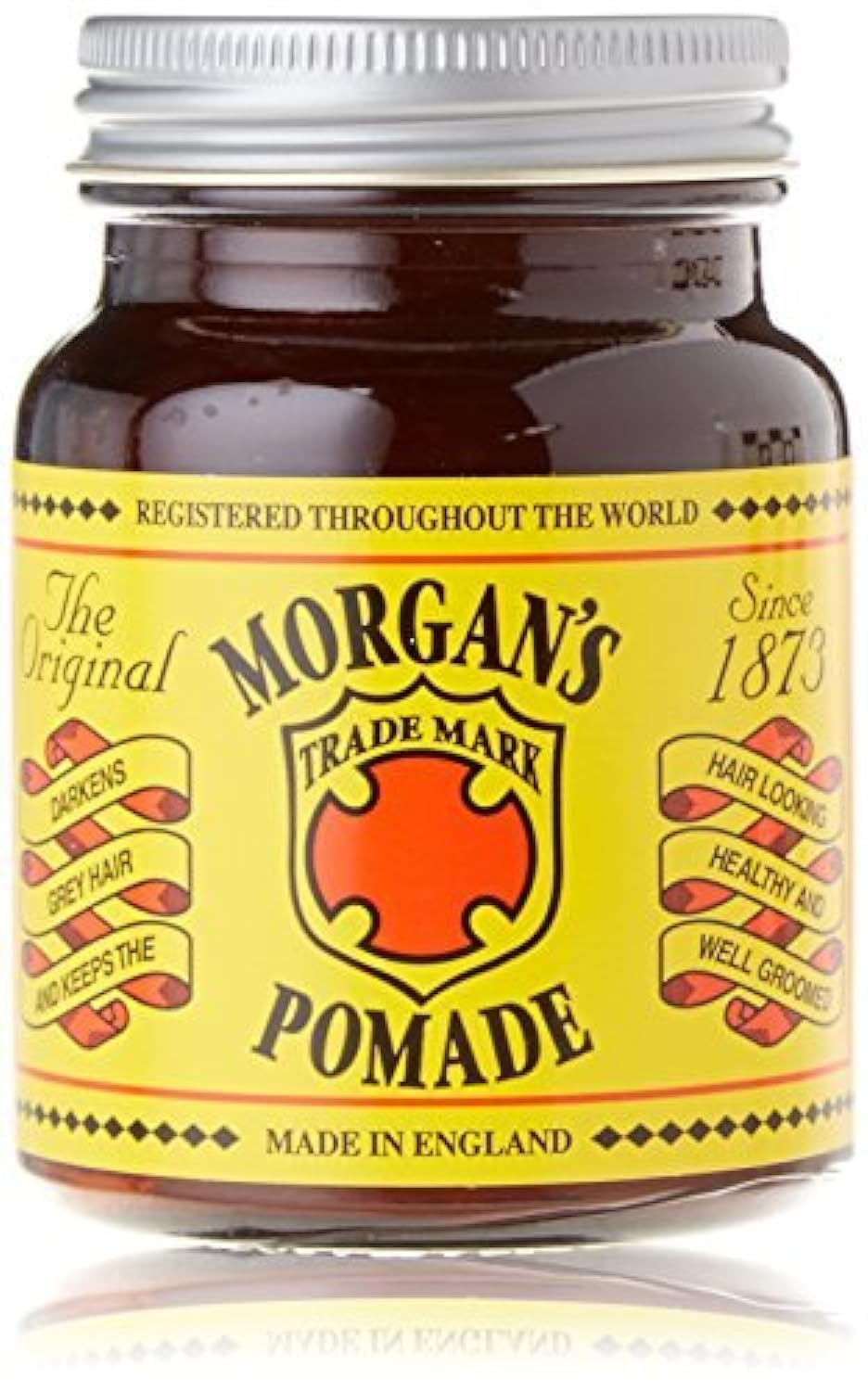 Morgans pomade jar front view showing label and portable styling benefit