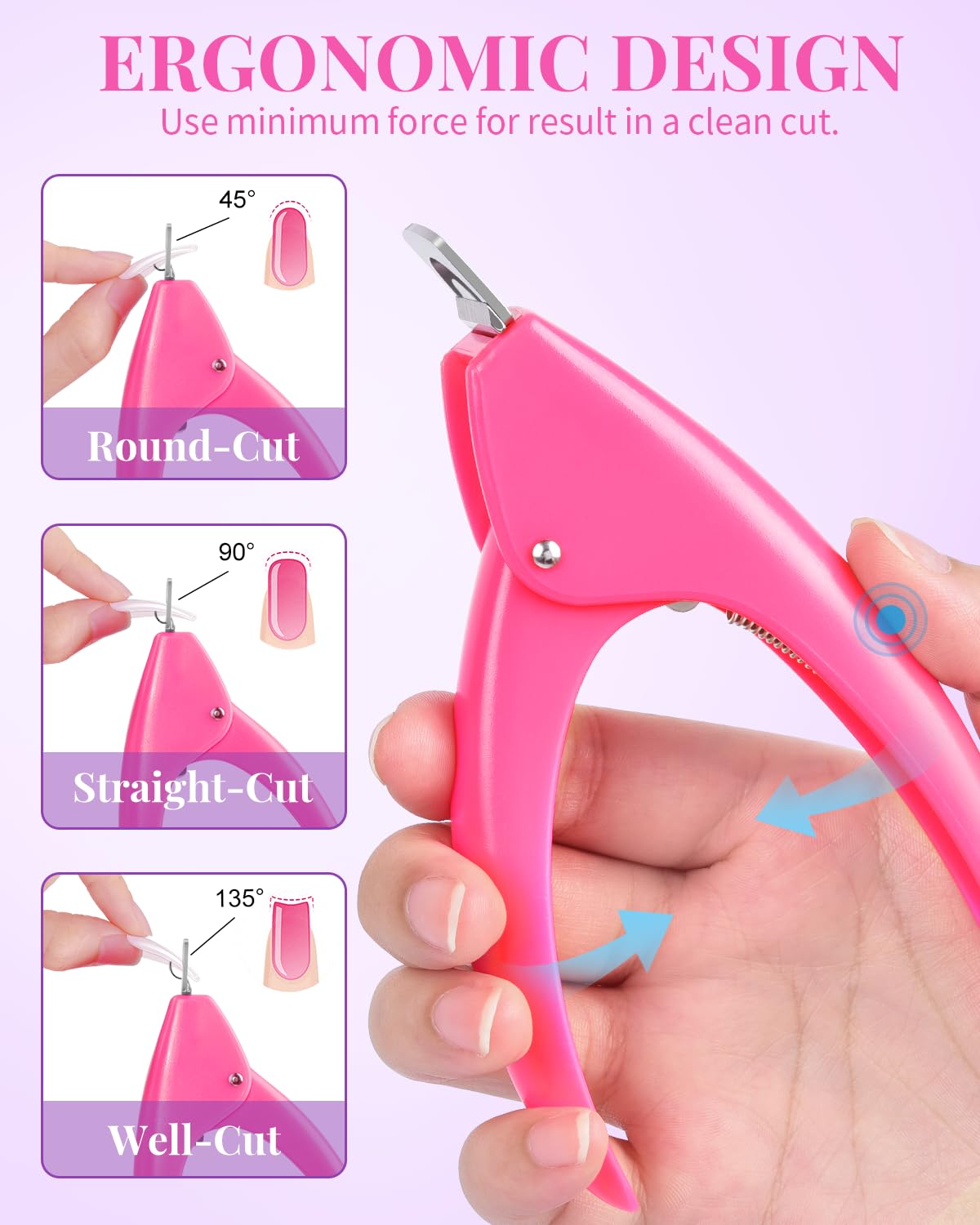 MORGLES demo application on hand showcasing finished full-cover nails and style options