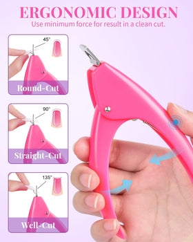 MORGLES demo application on hand showcasing finished full-cover nails and style options