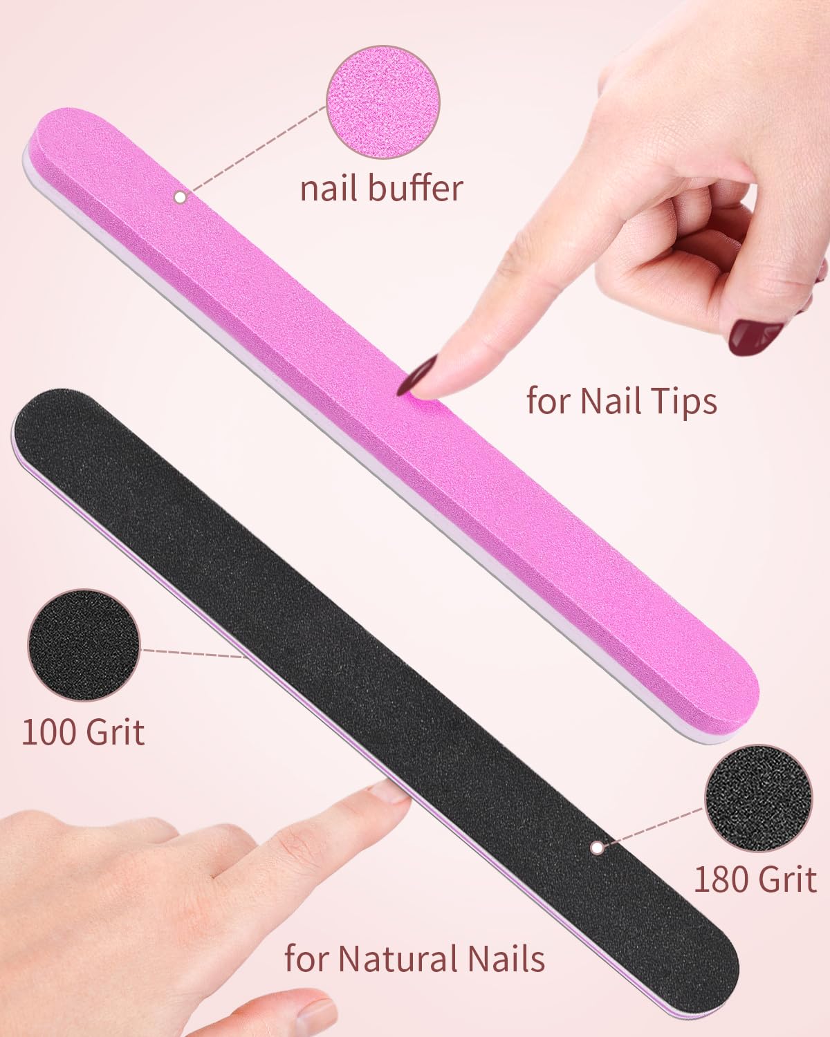 MORGLES layout of included clipper, five glues, files, scraper and cuticle fork