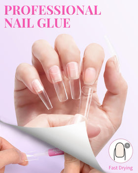 MORGLES kit tools including clipper files buffer and glue for precise nail prep