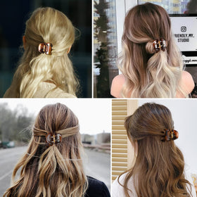 Morhom vanity lifestyle shot showing clips as stylish, everyday hair accessories