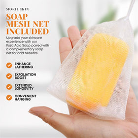 MORII SKIN soap bar with mesh net included for richer foam